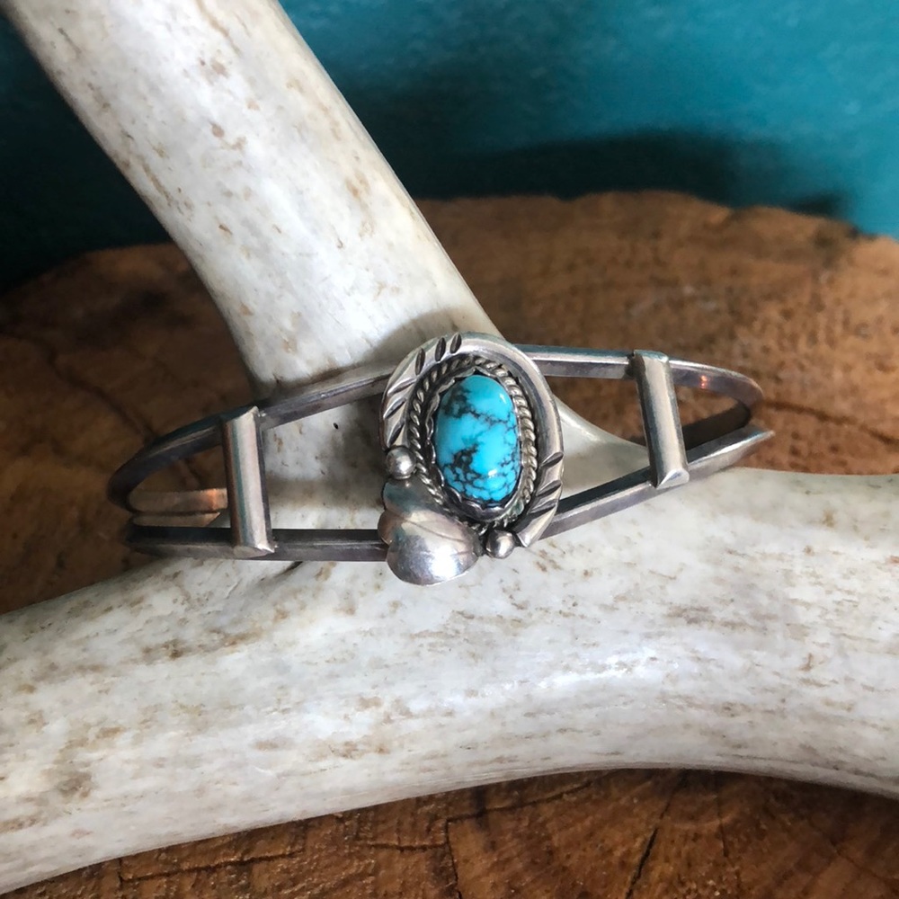 Silver and turquoise bracelet